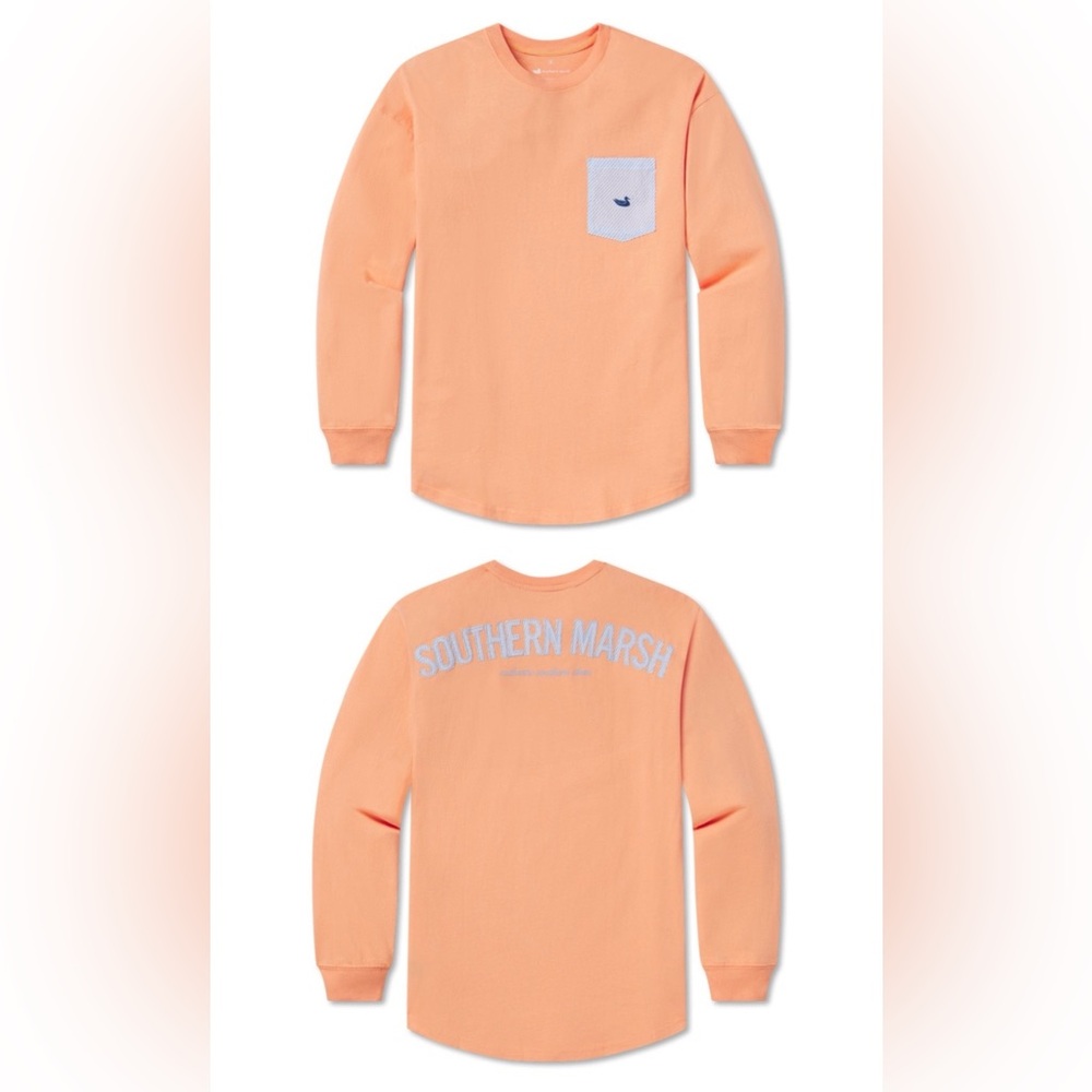 Southern Marsh Orange Original Rebecca Jersey Long Sleeve Top! Size Medium.